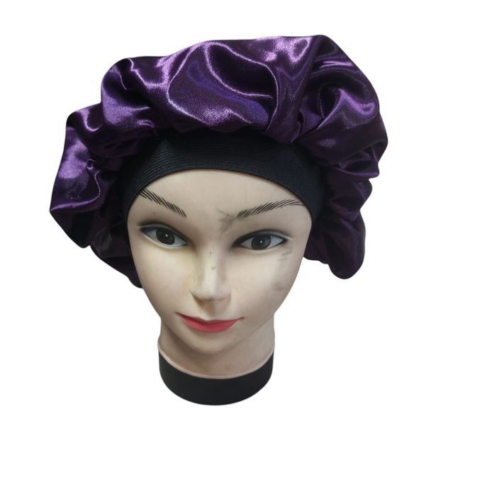 Satin Headscarf Hat Sleeping Bonnet Curly Hair Wrap Silk Cap Fashion Wide Soft Elastic Springy Band Head Scarf Headwear Pure Color Night Sleep Hat Nightcap Head Cover
