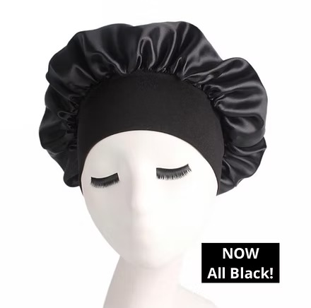 Satin Headscarf Hat Sleeping Bonnet Curly Hair Wrap Silk Cap Fashion Wide Soft Elastic Springy Band Head Scarf Headwear Pure Color Night Sleep Hat Nightcap Head Cover