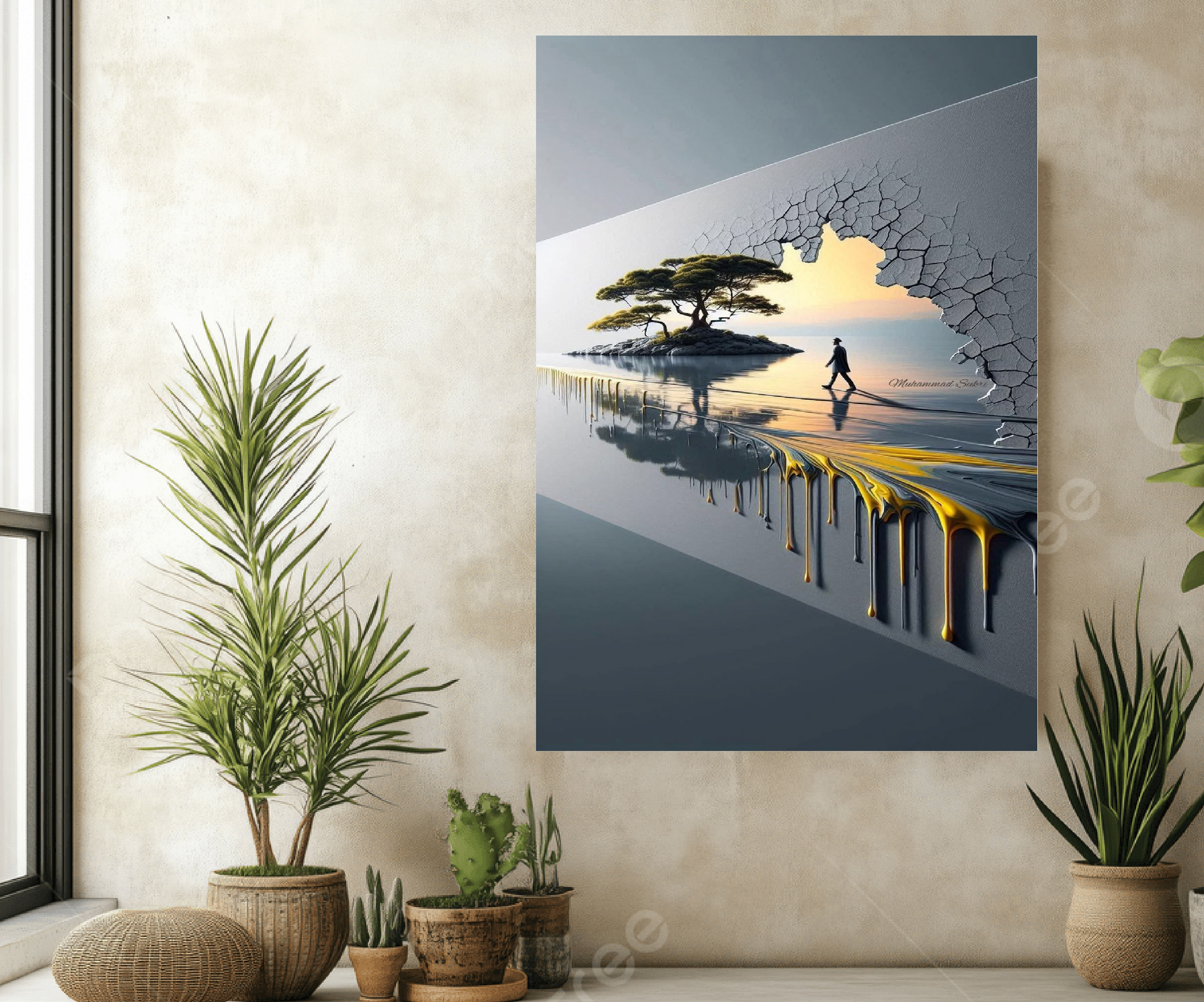 Floating Tree– MORDERN PREMIUM WALL ART/WALL PORTRAITS/WALL MOUNTINGS/WALL STICKERS/WALL MURAL FOR YOUR LIVING ROOM/STAIRWAY DONE ON WOOD MDF BOARD WITH A CLASSY PREMIUM LIPING AND BACK FINISH.