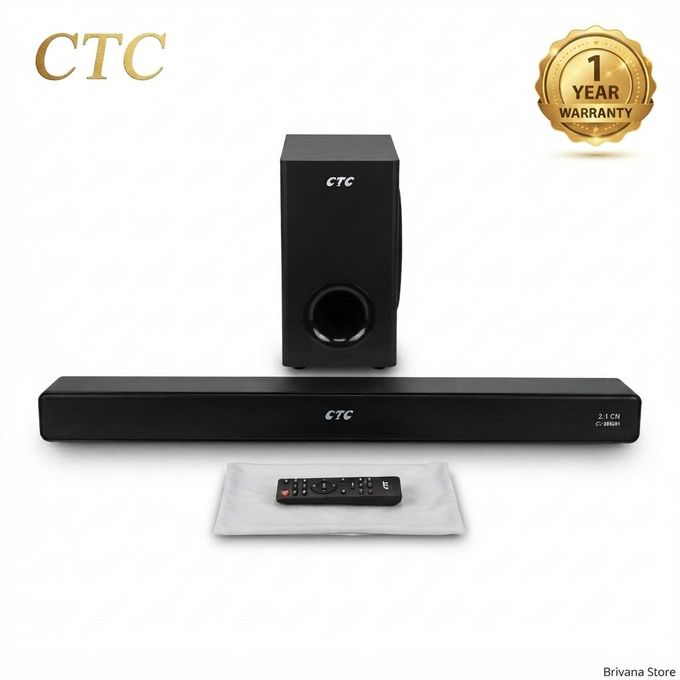 CTC 2.1 Channel Multimedia Soundbar Speaker System, Deep Bass Subwoofer, Bluetooth 5.0 & 12 Months Warranty