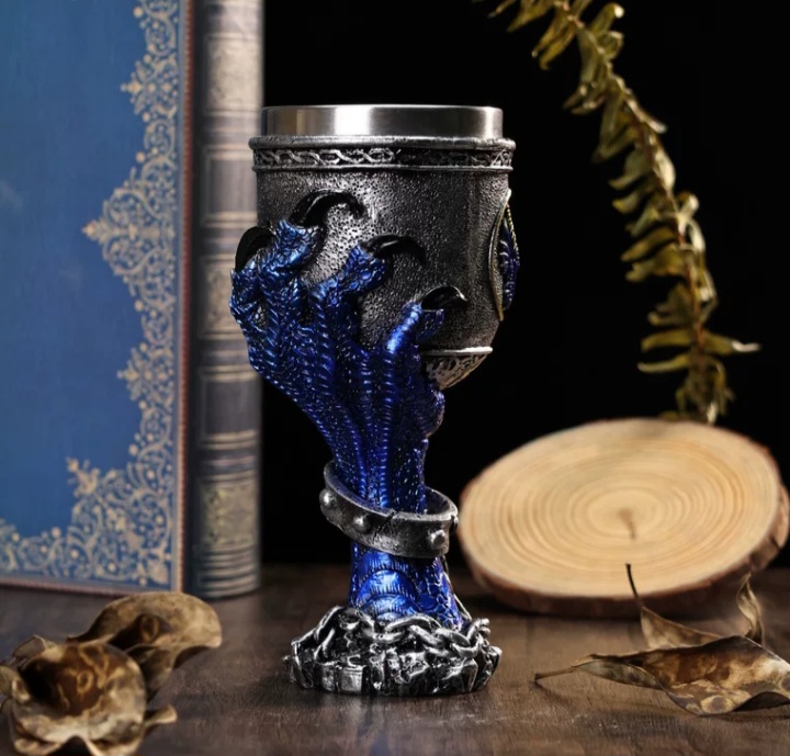 3D gothic Wine Goblet. Medieval Dragon claw Drinkware