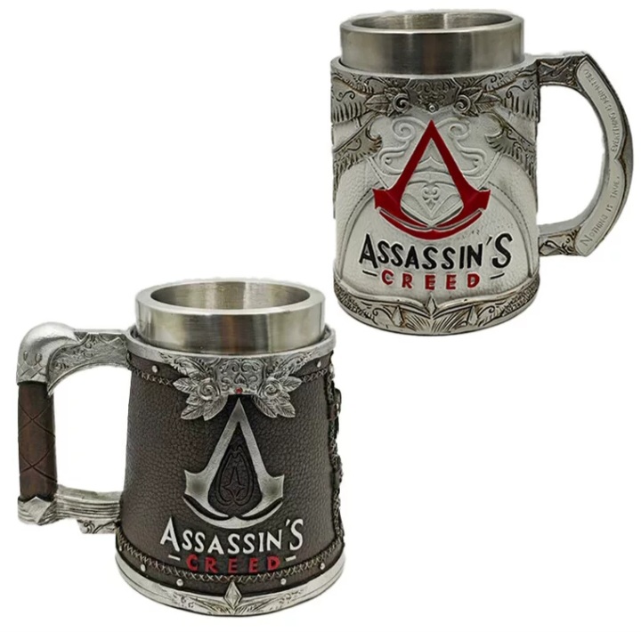 Assassin's Creed Beer stein. 3D resin mug with a stainless steel inner lining.