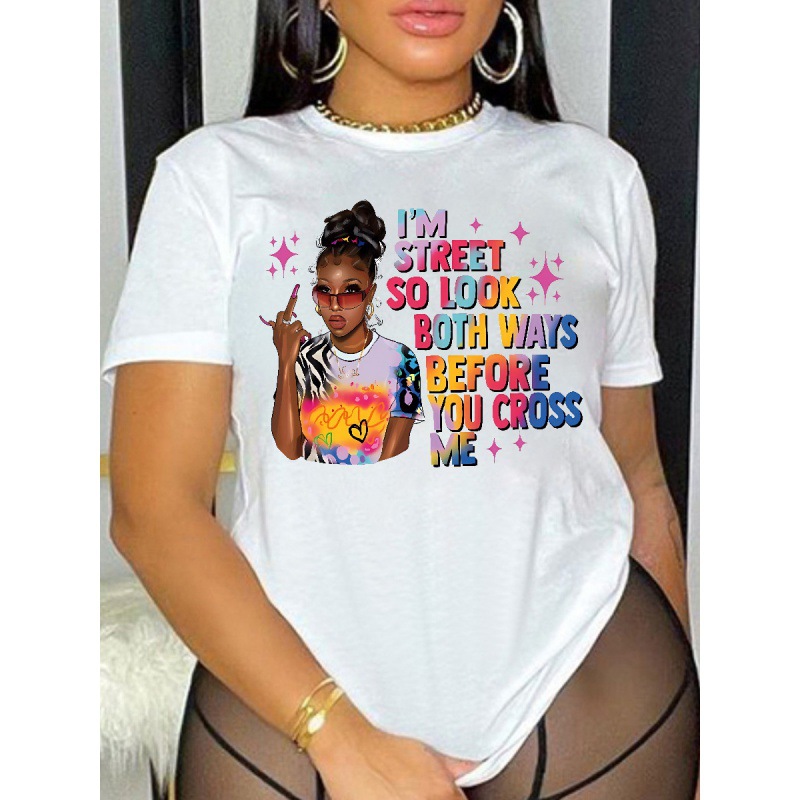 African European American 2026 Spring/Summer New Women's Fashion Unique Style Women's Clothing Digital Printing Round Neck Buttoned Sleeve Blouse  Printing Technique Street Trendy Style
