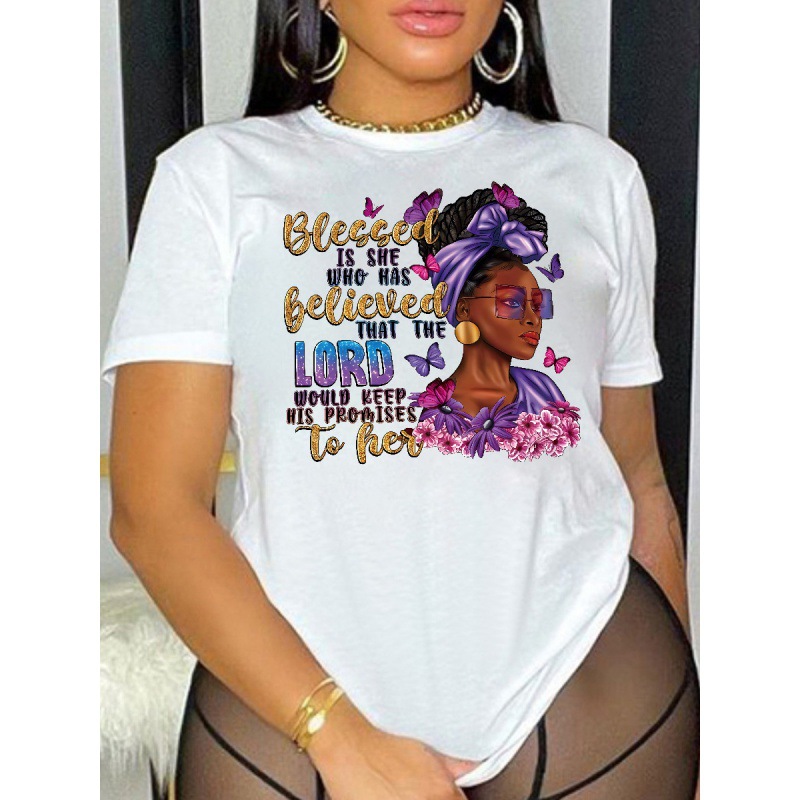 African European American 2026 Spring/Summer New Women's Fashion Unique Style Women's Clothing Digital Printing Round Neck Buttoned Sleeve Blouse  Printing Technique Street Trendy Style