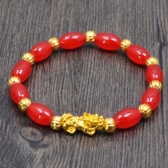More Money Bracelet Safety Fortune Longevity Bracelet Buddha Light Blessing Wealth Bead Jewelry Bracelet Vietnam Shajin Animal Bracelet Imitation Gold Obsidian Six Character Real Buddha Bead Bracelets