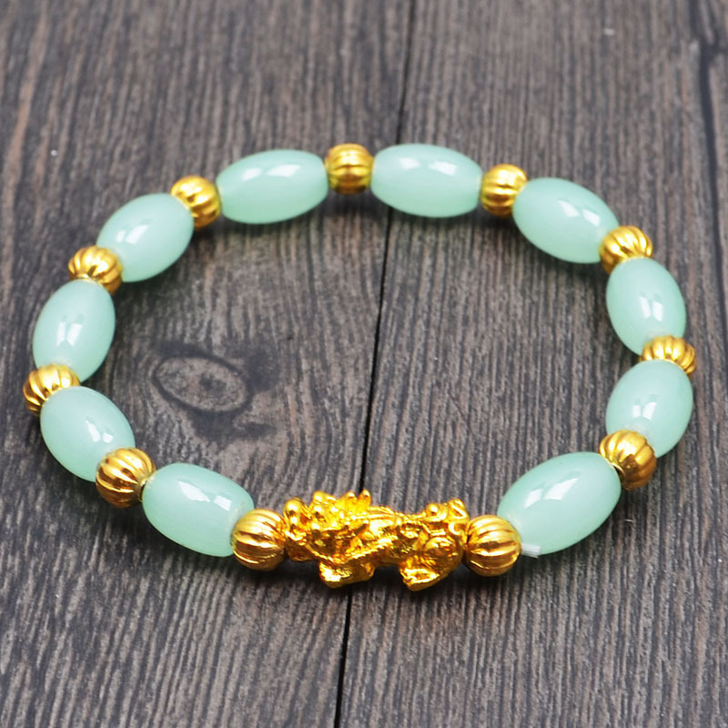More Money Bracelet Safety Fortune Longevity Bracelet Buddha Light Blessing Wealth Bead Jewelry Bracelet Vietnam Shajin Animal Bracelet Imitation Gold Obsidian Six Character Real Buddha Bead Bracelets