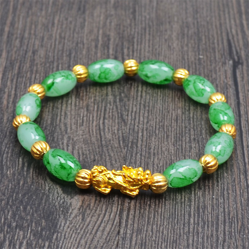 More Money Bracelet Safety Fortune Longevity Bracelet Buddha Light Blessing Wealth Bead Jewelry Bracelet Vietnam Shajin Animal Bracelet Imitation Gold Obsidian Six Character Real Buddha Bead Bracelets