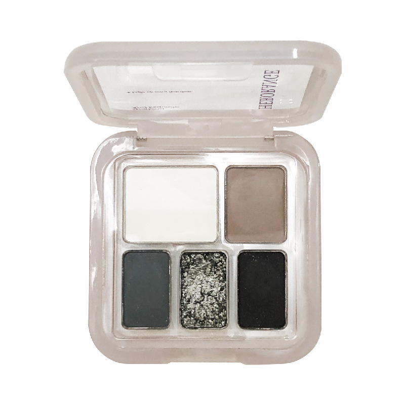 HERORANGE Soft Colorful Eye-Brightening Eyeshadow Palette Matte Pearl Delicate Pigmented Low-Saturation Atmospheric 5-Color Eyeshadow