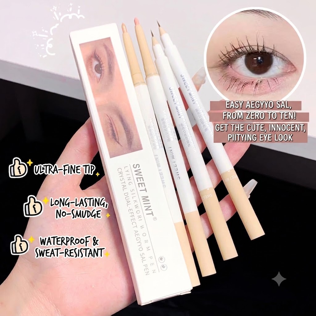 SWEET MINT Dual-Ended Aegyo Sal Stick - Matte Shade & Shimmer Highlighter Eyeliner Pencil view 2