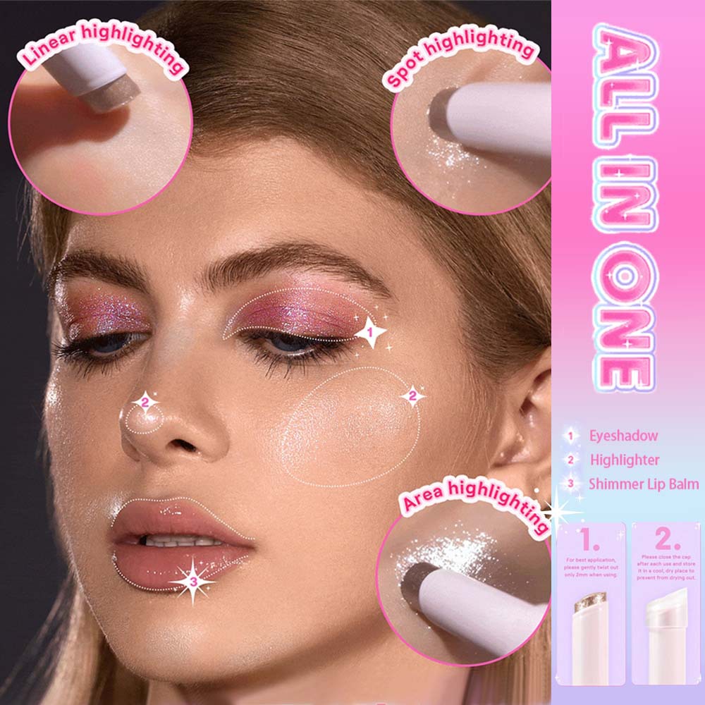 PAGE VINE Multi-Purpose Jelly Highlighter & Eyeshadow Stick – High-Shine, Long-Lasting Radiant Glow for Eyes & Face