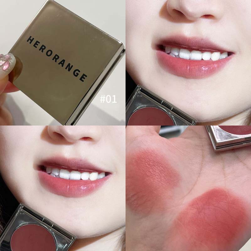 HERORANGE Sweet Cotton Lip Mud: A natural, no-makeup look essential—also doubles as a single-color cream blush that brightens your complexion view 6