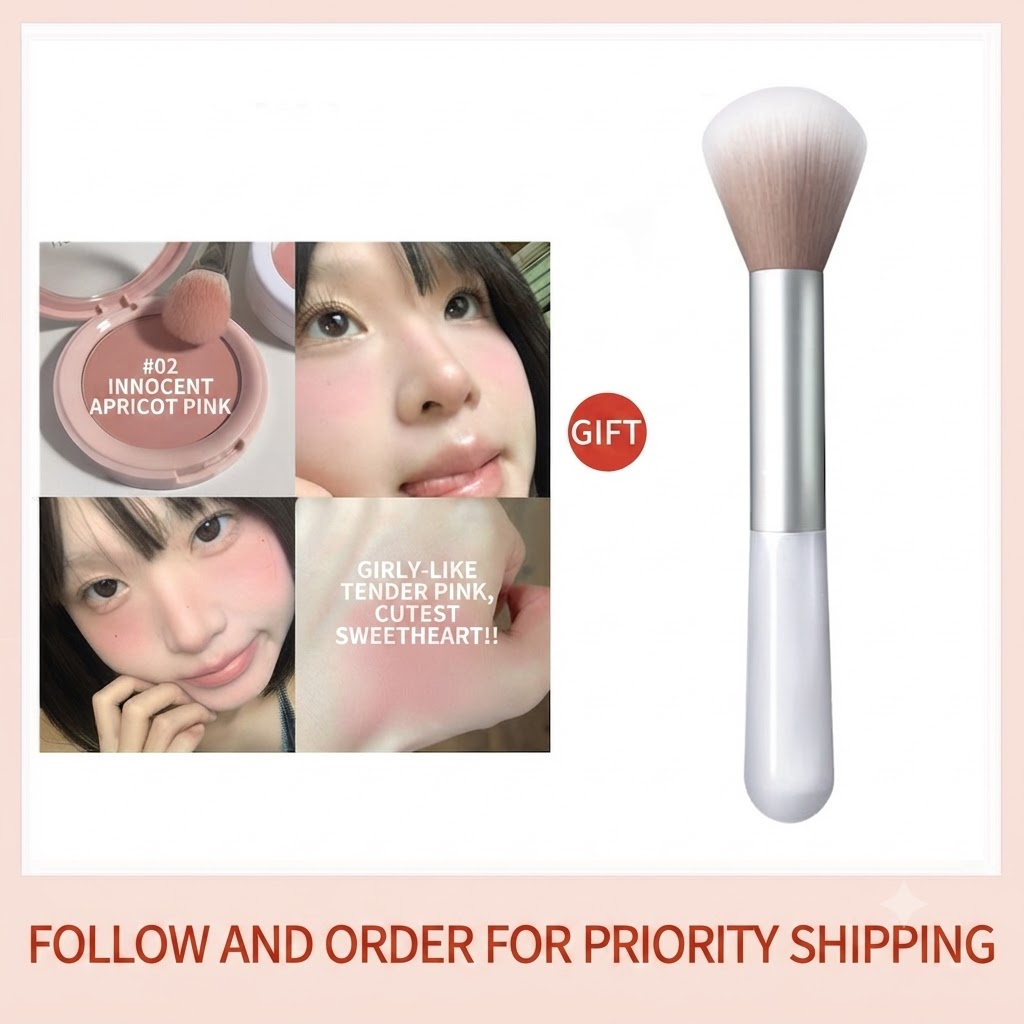 MUGE LEEN Niche Cool-Toned Soft-Focus Blush! Low-Saturation Universal Nude Gray-Pink, Velvet Matte, Long-Lasting, Student-Friendly view 7