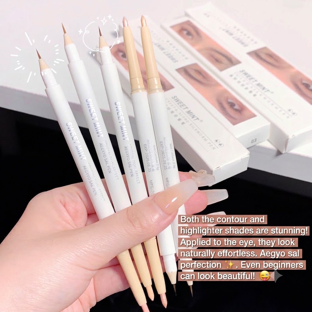 SWEET MINT Dual-Ended Aegyo Sal Stick - Matte Shade & Shimmer Highlighter Eyeliner Pencil view 4