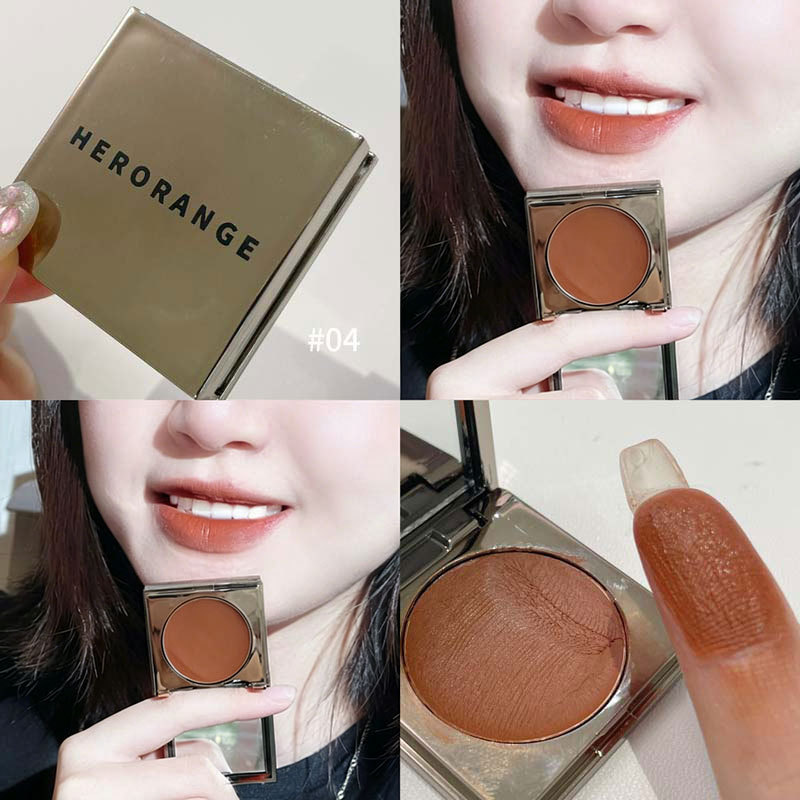 HERORANGE Sweet Cotton Lip Mud: A natural, no-makeup look essential—also doubles as a single-color cream blush that brightens your complexion view 9
