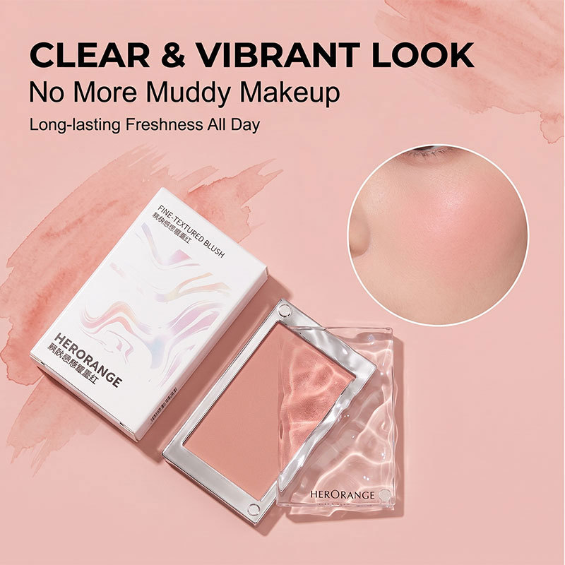 Cross-border best-selling skin-melting delicate blush, lightweight and seamless, anti-caking, vibrant and affordable Korean-style aesthetic blush. view 3