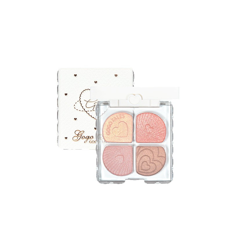 GOGO TALES Four-Color Eyeshadow Palette (GT853) – Mini Smoky Purple & Earth Tone Portable Palette for Daily Natural Makeup