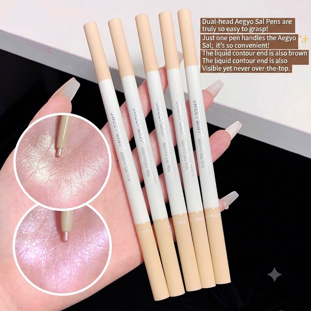 SWEET MINT Dual-Ended Aegyo Sal Stick - Matte Shade & Shimmer Highlighter Eyeliner Pencil view 3