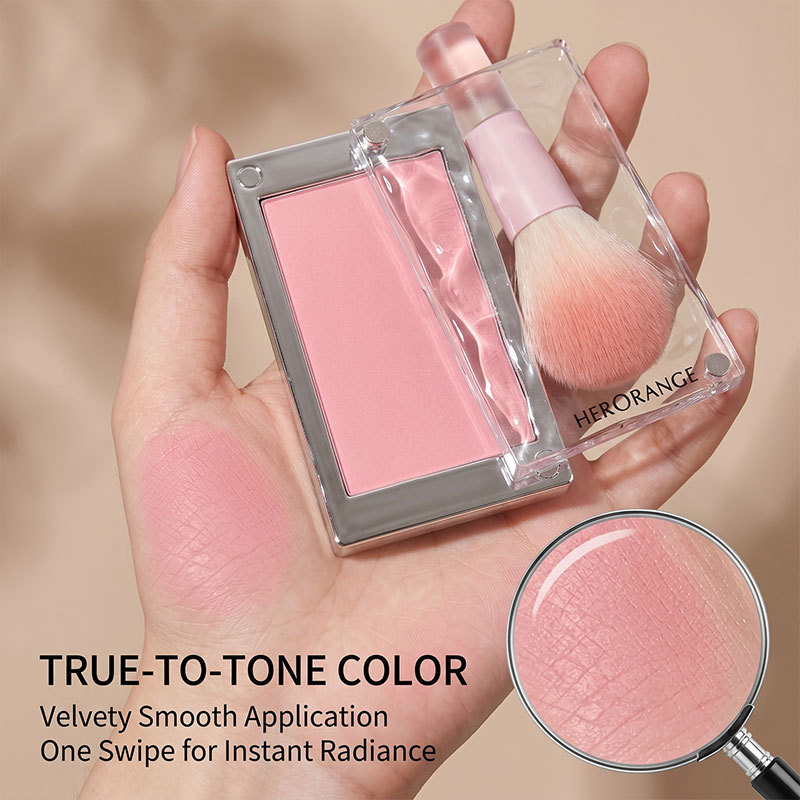 Cross-border best-selling skin-melting delicate blush, lightweight and seamless, anti-caking, vibrant and affordable Korean-style aesthetic blush. view 4