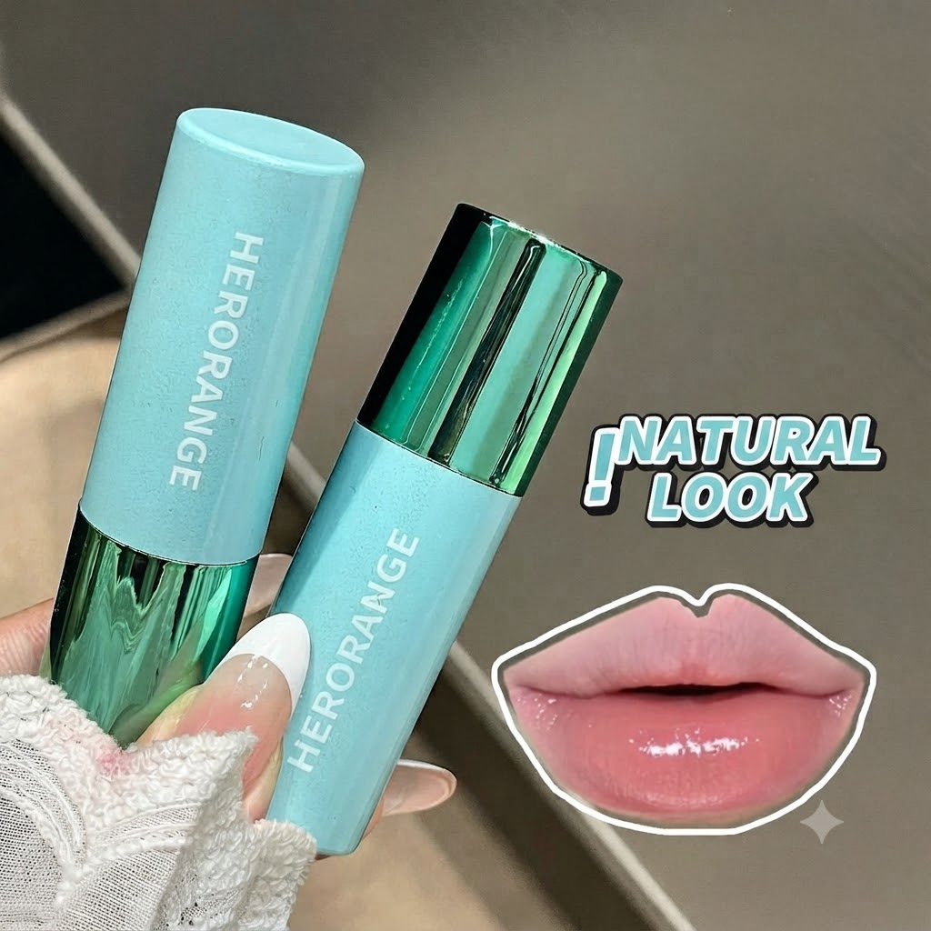 HERORANGE Energetic Pulse Mirror Lip Glaze – Hydrating Water-Gloss Glassy Finish, Spring/Summer Vibe, Brightening & Moisturizing.
