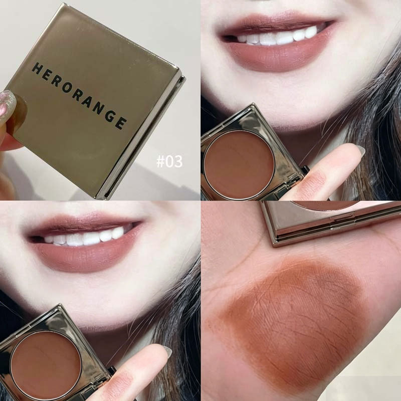 HERORANGE Sweet Cotton Lip Mud: A natural, no-makeup look essential—also doubles as a single-color cream blush that brightens your complexion view 8