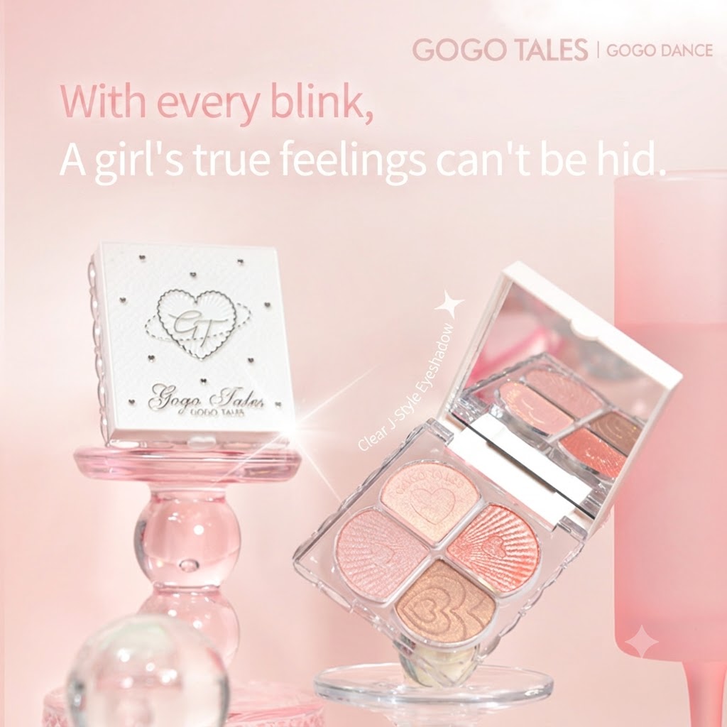 GOGO TALES Four-Color Eyeshadow Palette (GT853) – Mini Smoky Purple & Earth Tone Portable Palette for Daily Natural Makeup