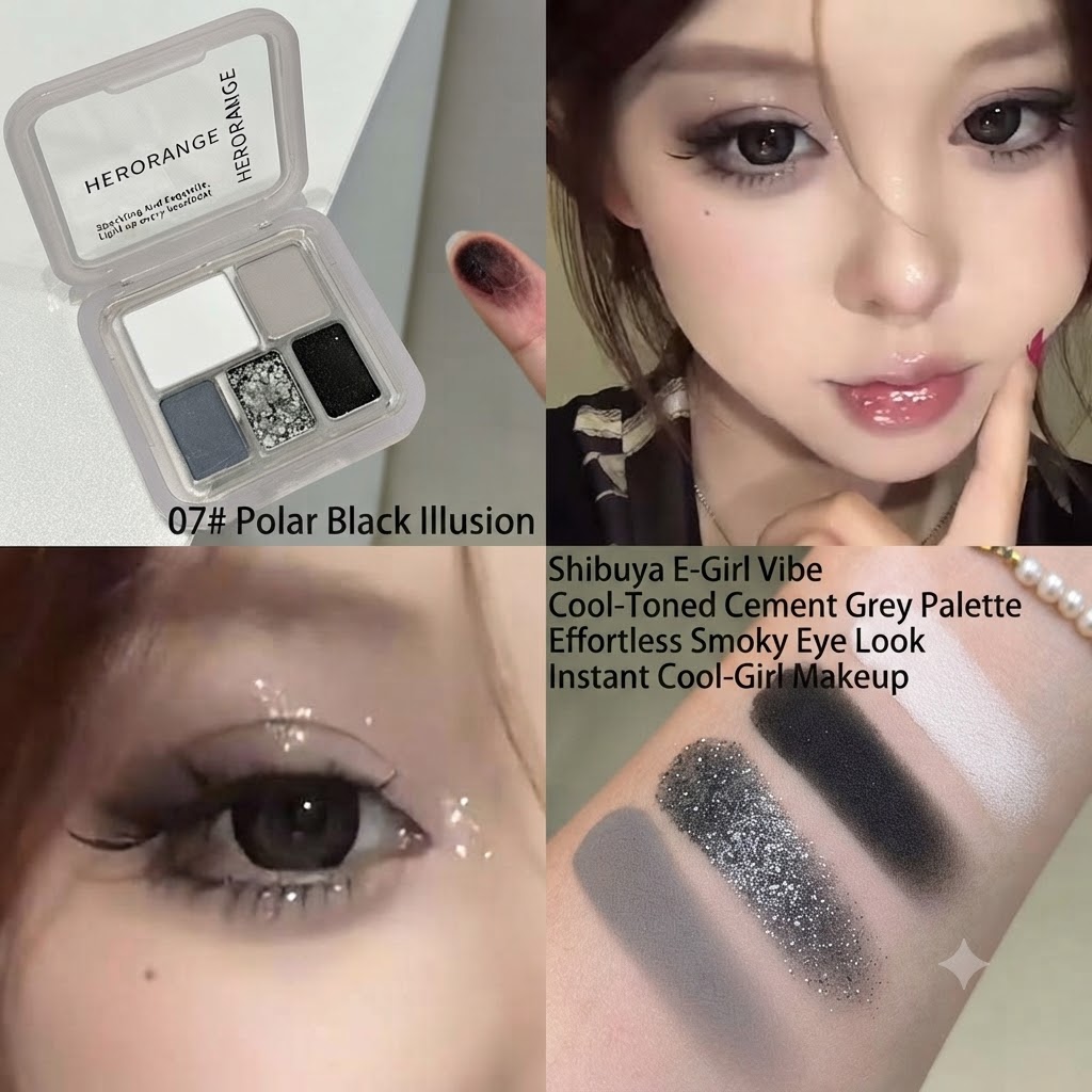 HERORANGE Soft Colorful Eye-Brightening Eyeshadow Palette Matte Pearl Delicate Pigmented Low-Saturation Atmospheric 5-Color Eyeshadow