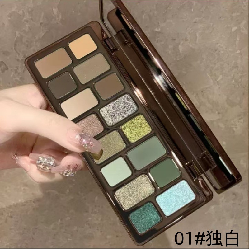 16-Color All-in-One Eyeshadow Palette - Matte, Shimmer & Chameleon Duochrome Shades | Professional High-Pigment Stage & Cosplay Makeup Multi-Palette with Highlighter & Blush