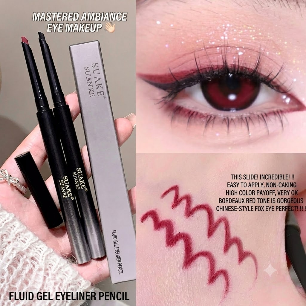 Suanke Angled Gel Eyeliner Pencil – Waterproof & Sweatproof Ultra-Smooth Eyeliner, Long-Lasting Smudge-Proof Precision Eye Makeup for Beginners