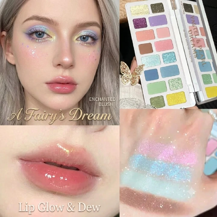 16-Color All-in-One Eyeshadow Palette - Matte, Shimmer & Chameleon Duochrome Shades | Professional High-Pigment Stage & Cosplay Makeup Multi-Palette with Highlighter & Blush