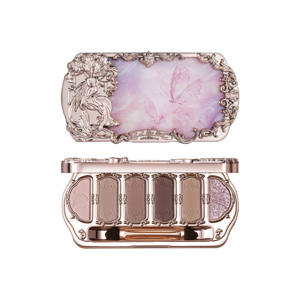 6 Colors Shimmer & Matte Eyeshadow Palette, Diamond Glitter Powder & Contour Highlighter All-in-One Eyeshadow Makeup Palette, High Pigmented & Waterproof Eye Shadow
