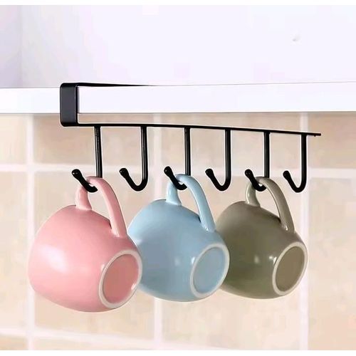 Under The Shelf Durable metal rack for mugs, utensils, and kitchen tools | Maximize space and keep essentials within easy reach.