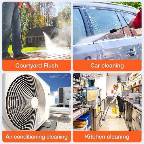 Ultimate Portable Cordless High Pressure Gun Car Washer, Spray Water Gun Machine With 2 Lithium Battery, Interchangeable Nozzles For Cleaning Car, Motorcycle, Bikes, Fence, Wall,Deck Cleaning.