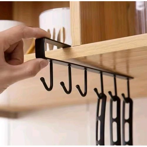 Under The Shelf Durable metal rack for mugs, utensils, and kitchen tools | Maximize space and keep essentials within easy reach.