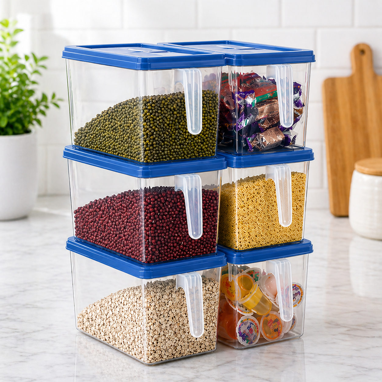 🔥Adix 5L Fridge & Cereal SKY BLUE Storage Container with Handle – Airtight Kitchen Organizer | Clear, stackable containers that keep food protected and accessible.