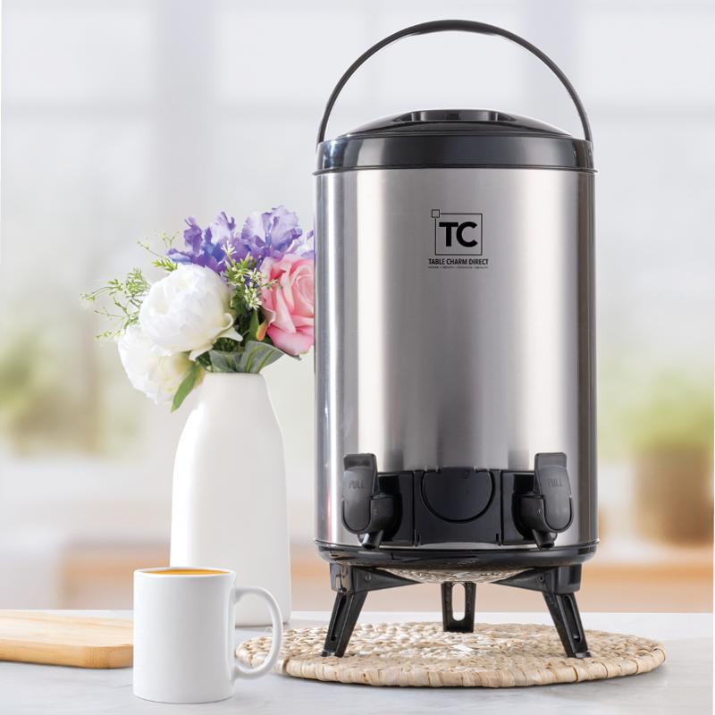 Brand New 7.5L T-Urn Stainless Steel Food Flask – Hot & Cold Insulated Beverage Dispenser.
