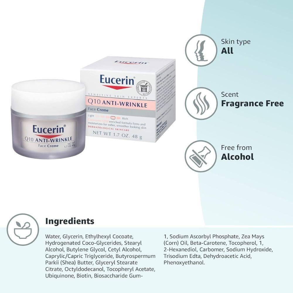 NEW ADVANCED EUCERIN SENSITIVE SKIN EXPERTS Q10 ANTI-WRINKLE FACE CREAM 48G 1.70 OZ