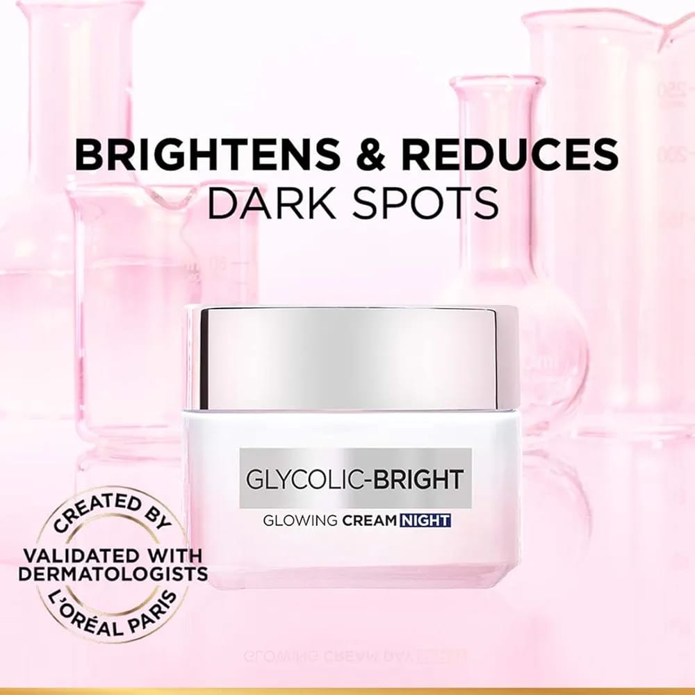 NEW ORIGINAL L'OREAL PARIS GLYCOLIC BRIGHT GLOWING NIGHT CREAM 50ML