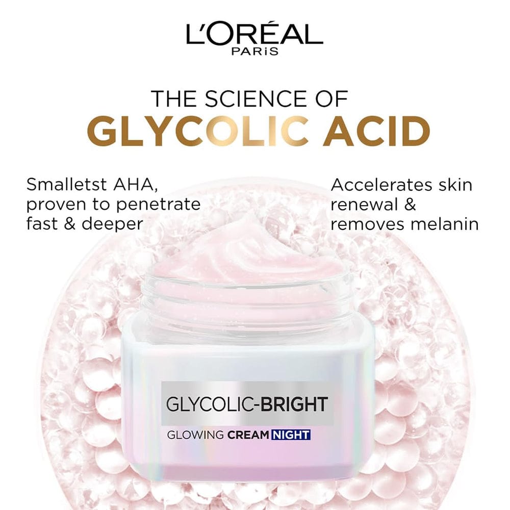 NEW ORIGINAL L'OREAL PARIS GLYCOLIC BRIGHT GLOWING NIGHT CREAM 50ML