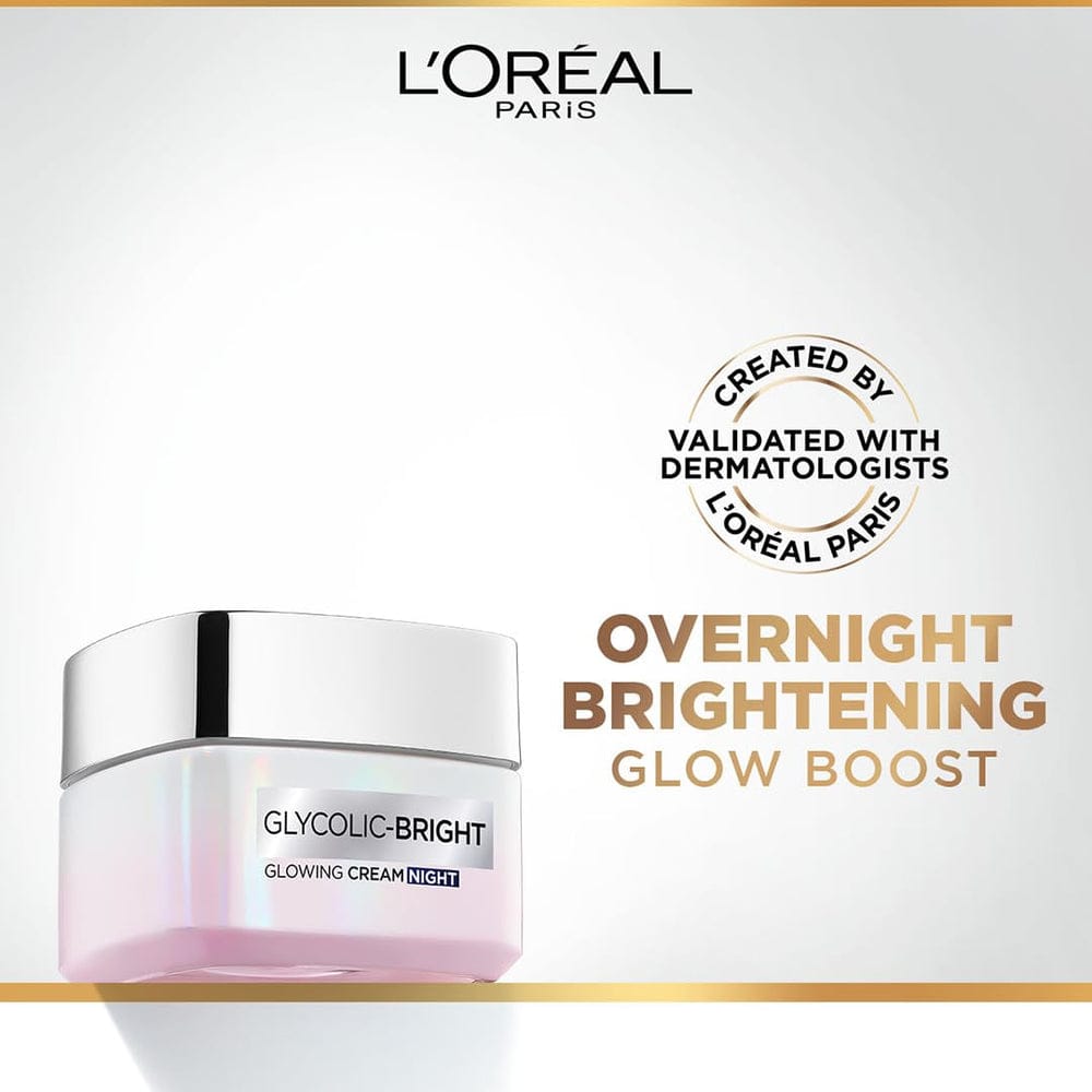 NEW ORIGINAL L'OREAL PARIS GLYCOLIC BRIGHT GLOWING NIGHT CREAM 50ML