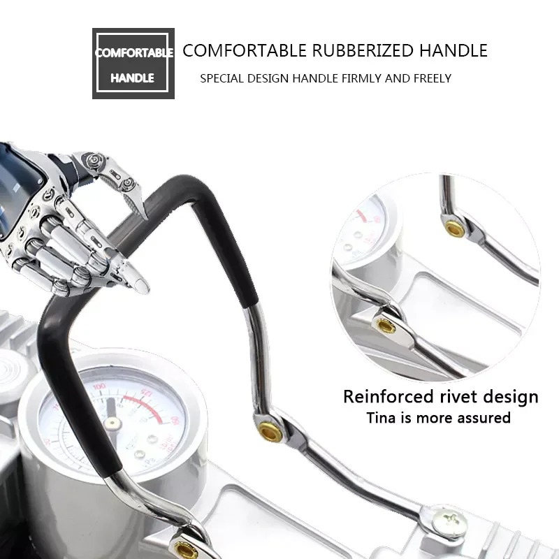 12V Double Cylinder Air Compressor Car Tyre Inflator 150PSI Portable Tire Air Pump with Toolbox & Emergency Repair Kit