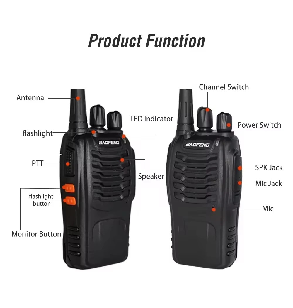 Pair  Baofeng Bf-888s Radio, Baofeng 888S Dual Band Ham Radio Baofeng Bf-888s Transceiver 888s Mobile Way Radio Handheld Walkie Talkie BaoFeng