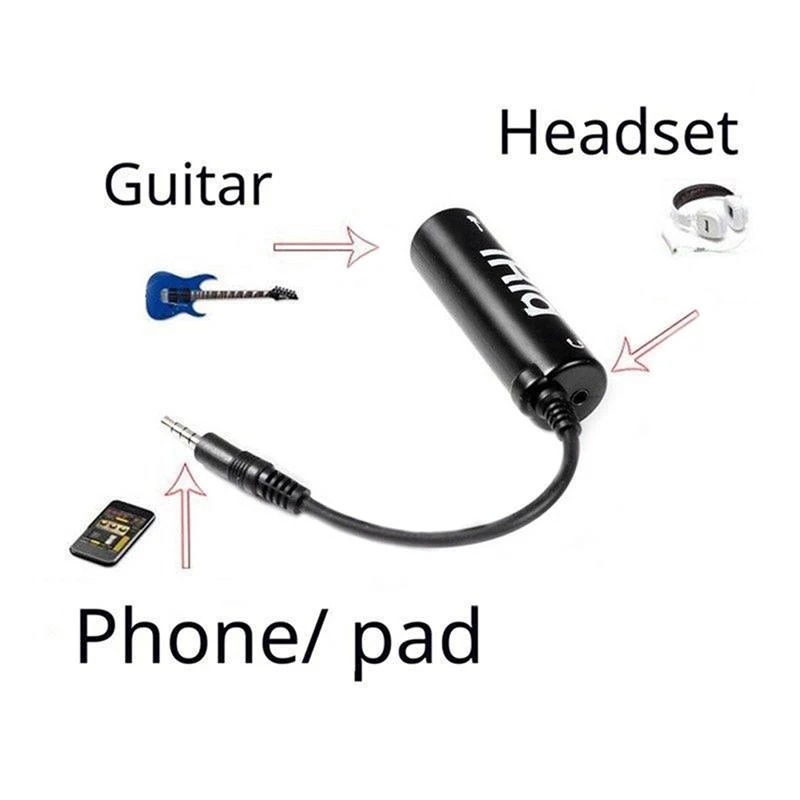 Guitar Audio Interface Adapter iRig Converter for iPhone, Android, iPad & Smartphones 3.5mm Audio Cable for Guitar Recording, AmpliTube, Podcast, Live Streaming & Music Studio