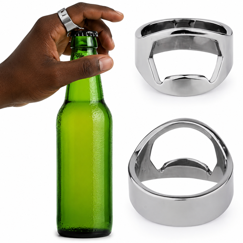 Creative Ring Bottle Openers, Metal, Ideal for Bar & Home Use, Handy Drinking Accessory Tool, Unique Gadget for Parties Size 10  & 12