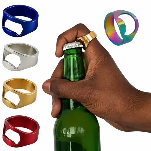 Creative Ring Bottle Openers, Metal, Ideal for Bar & Home Use, Handy Drinking Accessory Tool, Unique Gadget for Parties Size 10  & 12