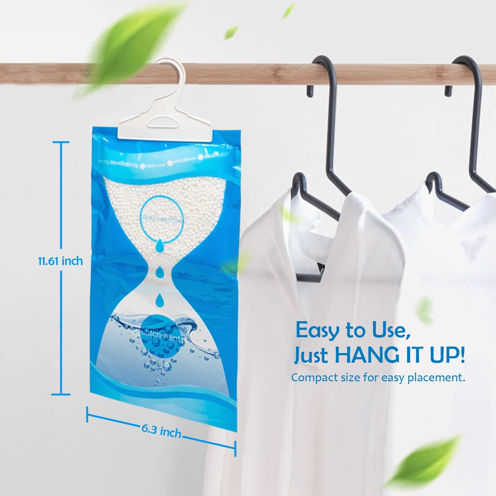 Hanging Dehumidifier Bags | 500ml Moisture Absorber | Wardrobe & Closet Damp Remover.