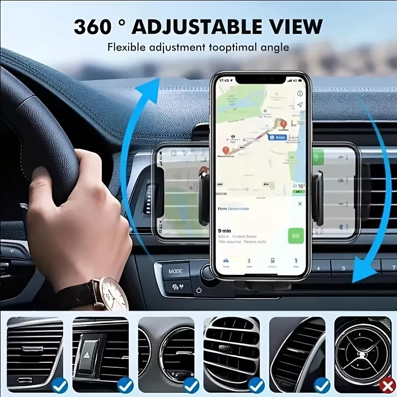 Car Phone Holder Car Air Vent Clip Mount Mobile Cell Stand Smartphone GPS Support For 4.7-6.7 Inch Mobile Devices  Phone Car Holder
