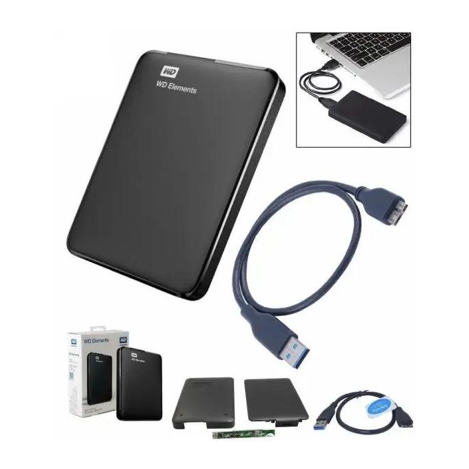 WD Elements WD Elements External Hard Disk Casing - USB 3.0, Black, ABS Plastic
