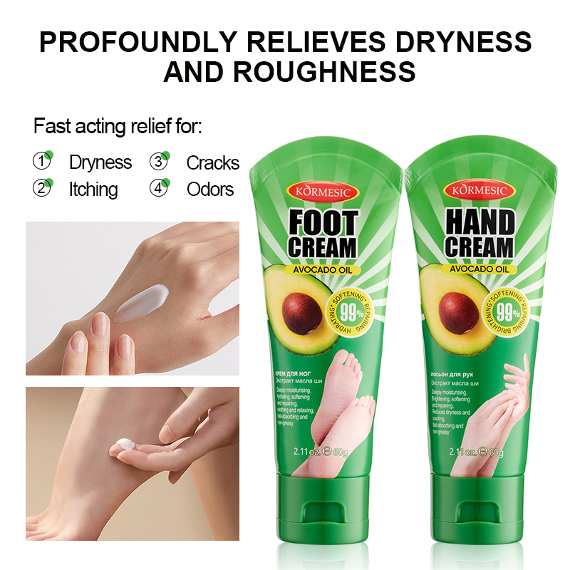 KORMESIC Avocad Hand Foot Chapped Cream Repair Cracked Heels Dry Cracked Feet Rescue Foot Cracks Split Heels Hard Skin & Cracks Heel Fissures Plantar Rhagades Painless Deep Skin Fissures Moisturizer