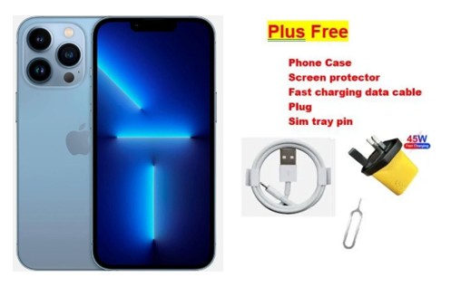 Apple iPhone 13 Pro 256GB Grade A | Single Sim | Unlocked | Free Phone Case, Screen Protector, Fast Charging Cable and Plug, Free Sim Slot Pin