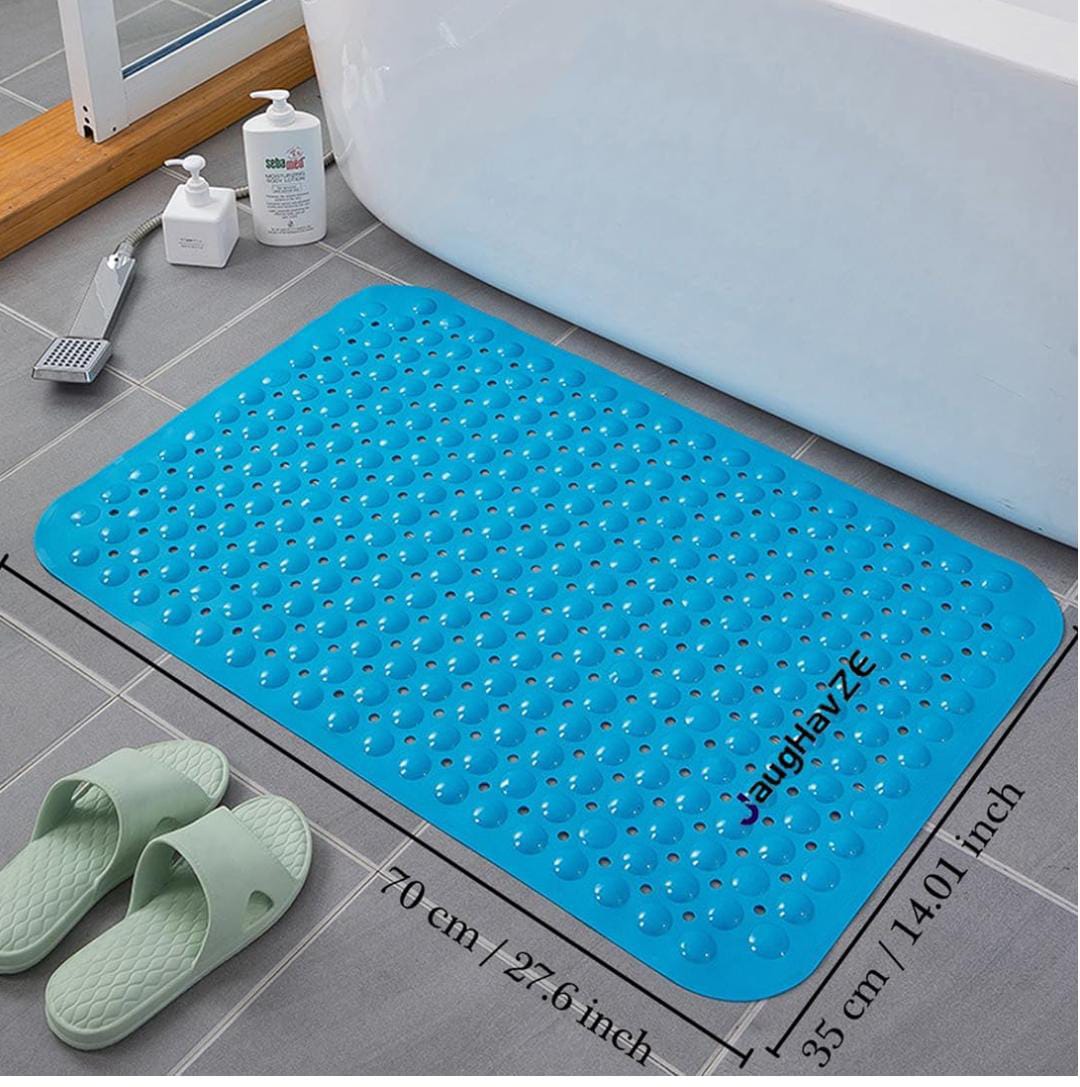 Non-Slip Bathtub Mat – Anti-Skid Rubber Shower Mat, Eco-Friendly TPE Bath Mat with Drain Holes